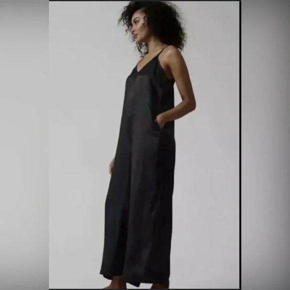 Athleta black calm cool sleep Romper Lounge pajama size XS New - Picture 3 of 15